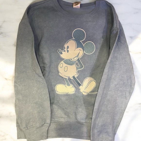 NWT Disney Blue-Gray Mickey Mouse Sweatshirt - Picture 1 of 8